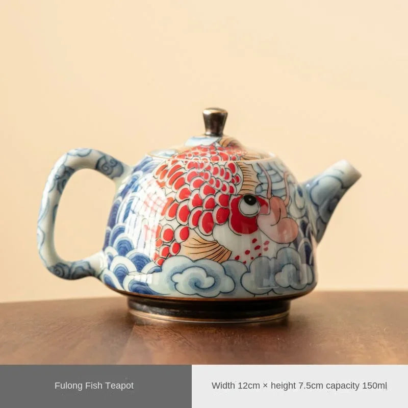 Chinese Underglaze Color Ceramic Teapot Tea Gift Customized Tea Infuser Tea Pot Oasis Select Ordinary packaging 1