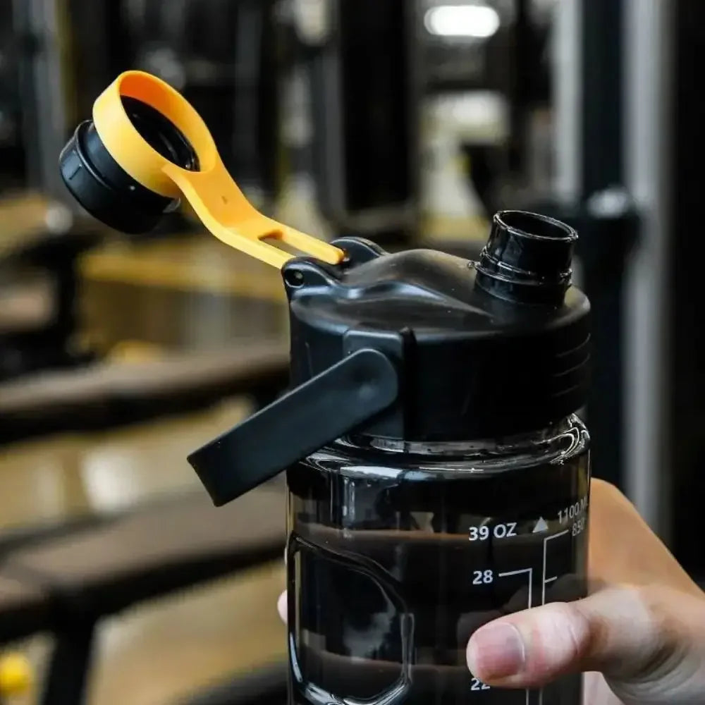1.5L/2L/3L Sports Water Bottle Portable Leakproof Large Capacity Water Jugs Lightweight with Time Marker Clear Drink Bottle Oasis Select