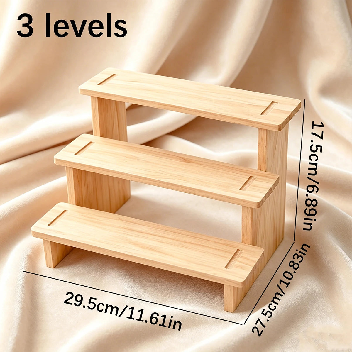 1pc multilayer wooden jewelry storage rack earrings necklace jewelry display rack stepped desktop perfume jewelry support Oasis Select 3layers