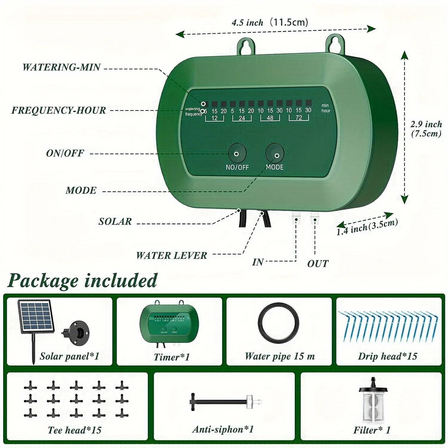 Solar Irrigation System For Garden Houses Drip Irrigation Kit For Potted Plants, Automatic Watering System For Balconies Oasis Select 1 set