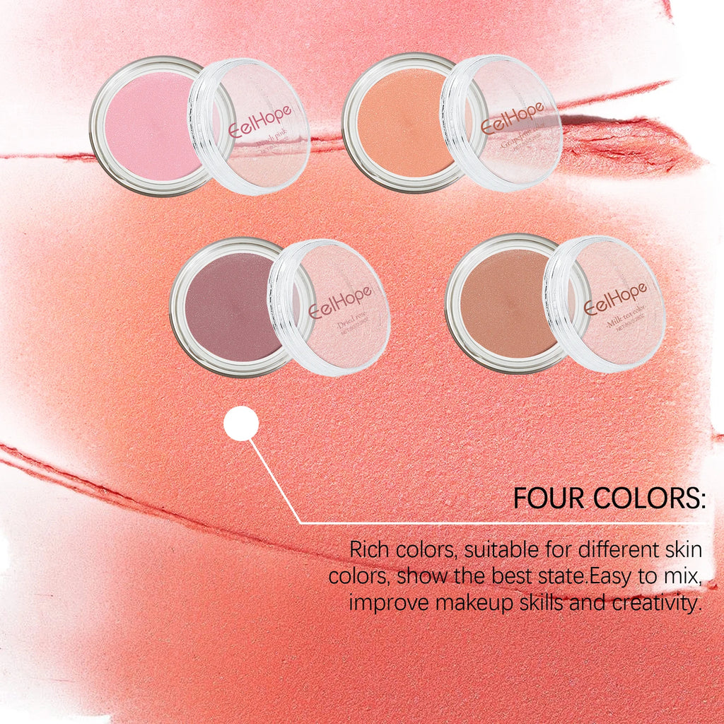 EELHOPE Velvet Shimmer Blush Mud Long-Lasting Moisturizing Blendable Blendable Cheek Color Professional Makeup Powder Pink Cream Oasis Select