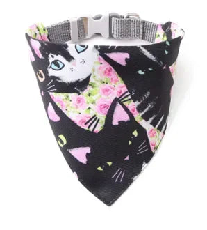 Pet Saliva Towel Adjustment Cute Cartoon Bear Weaved Dog Cat Collar Bib Grooming Arc Design Dog Scarf for Girl Small Dogs Cats Oasis Select A S