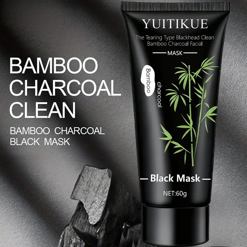 YUITIKUE Bamboo Charcoal Black Mask 60g - Tearing Type Deep Cleanse, Blackhead Removal for Clear Skin Oasis Select