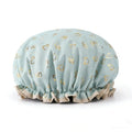 Large Waterproof Shower Cap for Long Thick Hair – Double Layer Shower Cap Oasis Select green
