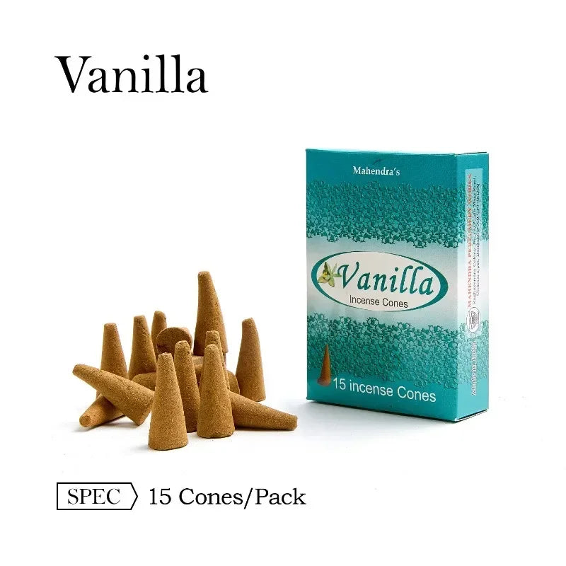 6 Boxes Tower Incense Cones Mahendra Rose Lavender Aromatherapy for Smoke Odor Remover Anxiety Relief Meditation Fragrance Oasis Select vanilla 6 boxes