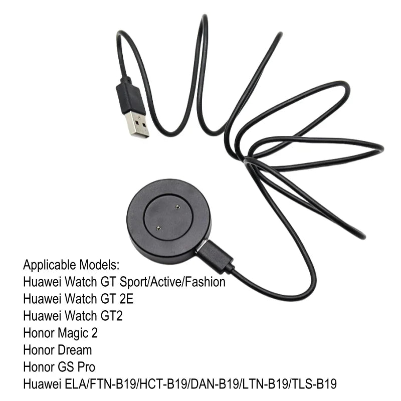 Huawei Watch Charger Base – GT5 GT4 GT3 GT2 Pro & Honor Series Smartwatch Charger Oasis Select Black With Cable-B