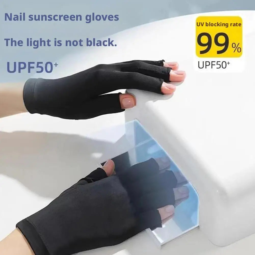 UV Protection Fingerless Gloves for Gel Nail Lamp Manicures Nail Art Gloves Oasis Select