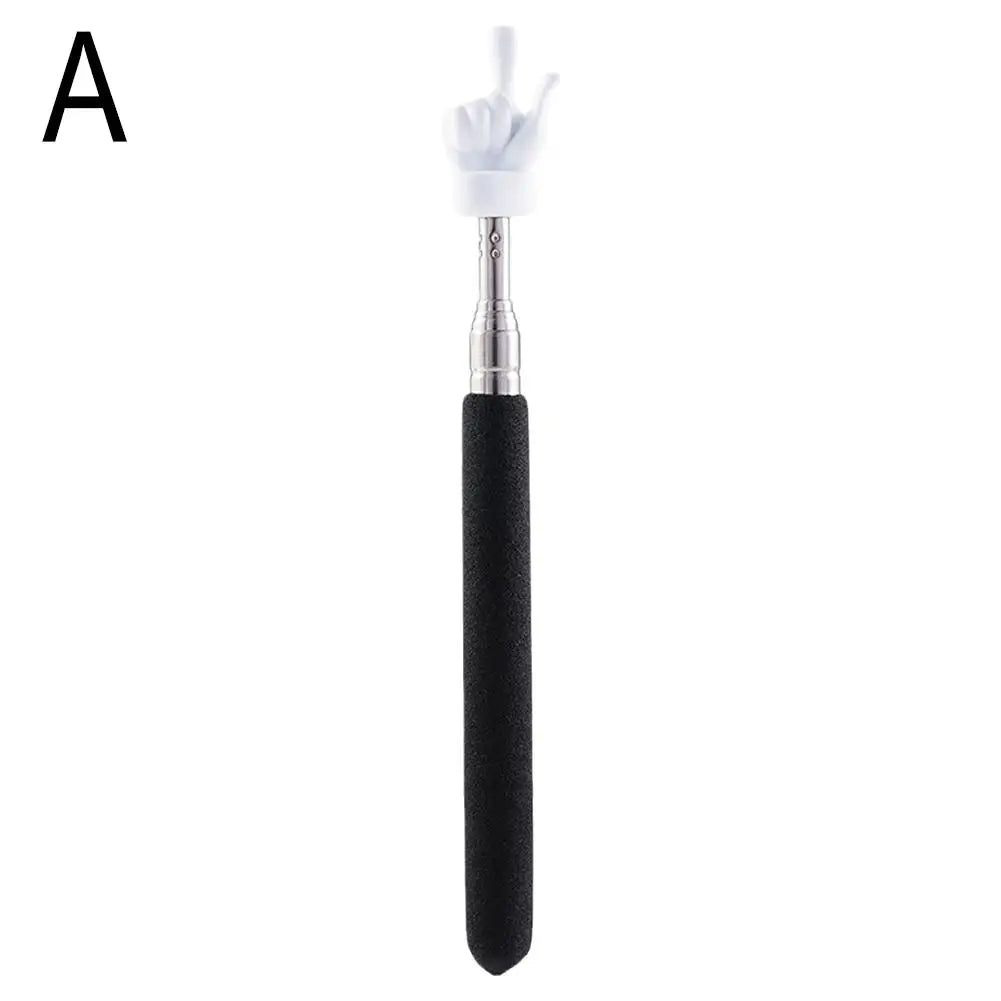 Retractable Teacher Pointer Finger Design StainlessSteel Telescopic School Teaching Pointer Stick Teacher Supplies for Classroom Oasis Select black