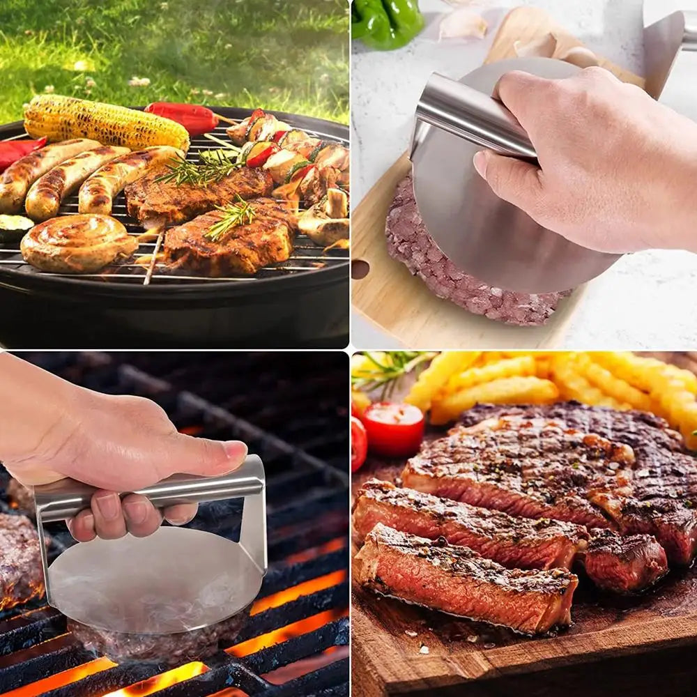Hamburger Press Maker Stainless Steel Non-Stick Circular Square Burger Kitchen Tool Meat Press Oasis Select