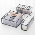 3pcs/set Sock Underwear Organizer Divider, Collapsible Closet Organizer for Storing Socks, Underwear Oasis Select Grey