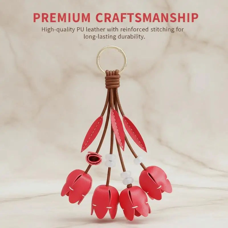 Tulip Flower Bag Charm – Floral Pendant for Handbag & Keychain Bag Charm Pendant Oasis Select