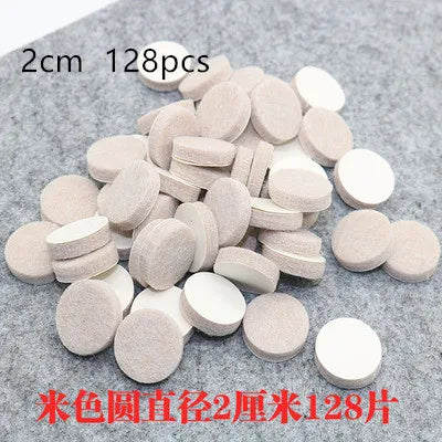 18-128 PCS Felt Chair Leg Pads 5mm Thick Floor Scratch Protector Mat Mute Non-slip Self Adhesive DIY Furniture Accessories Oasis Select Beige Round 2cm