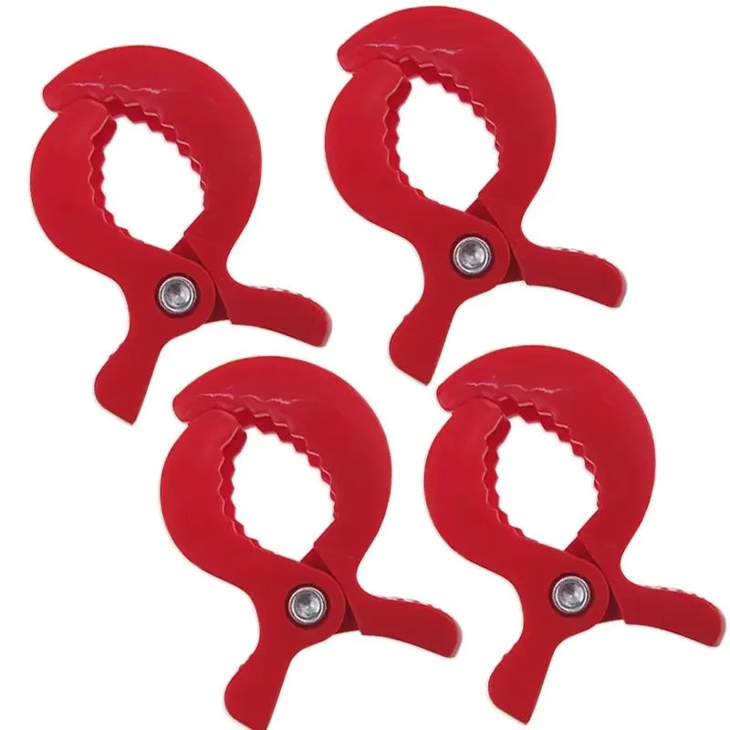 4/2PCS Baby Stroller Clamp Alligator Clip Pram Peg Portable Stroller Hook Baby Car Seat Clips Toddler Baby Stroller Accessories Oasis Select Red 4pcs