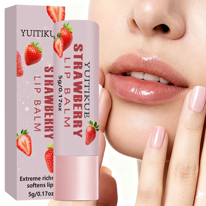 Strawberry Lip Balm – Hyaluronic Acid, Plumping & Glossy 5g