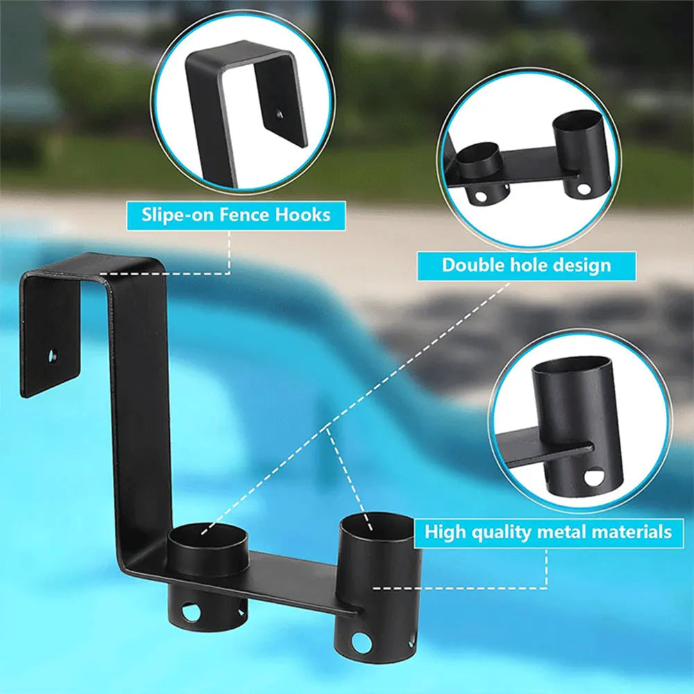 2-Pack Metal Pool Fence Hooks – Pool Tool Organizer Hangers Pool Tool Organizer Oasis Select