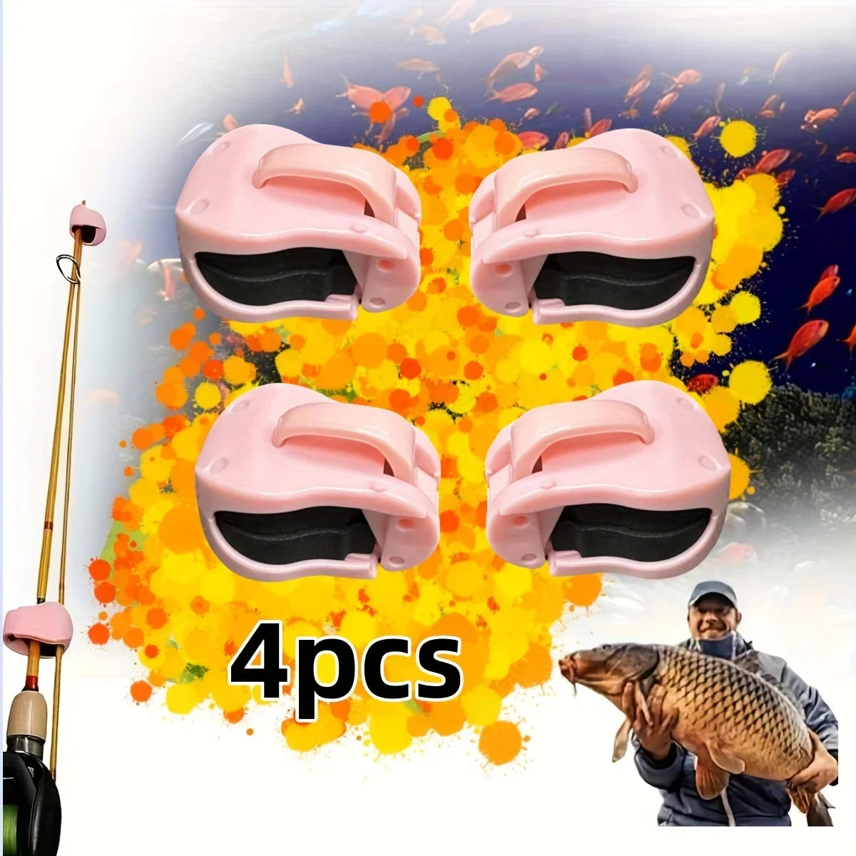4-piece heavy-duty anti slip fishing rod bracket,space saving-perfect gift for anglers on Halloween/Christmas, easy installation Oasis Select
