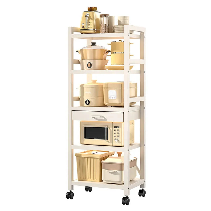 Kitchen rack Floor-to-ceiling multi-layer crevice storage rack Oven microwave oven with drawer storage rack Durable Oasis Select