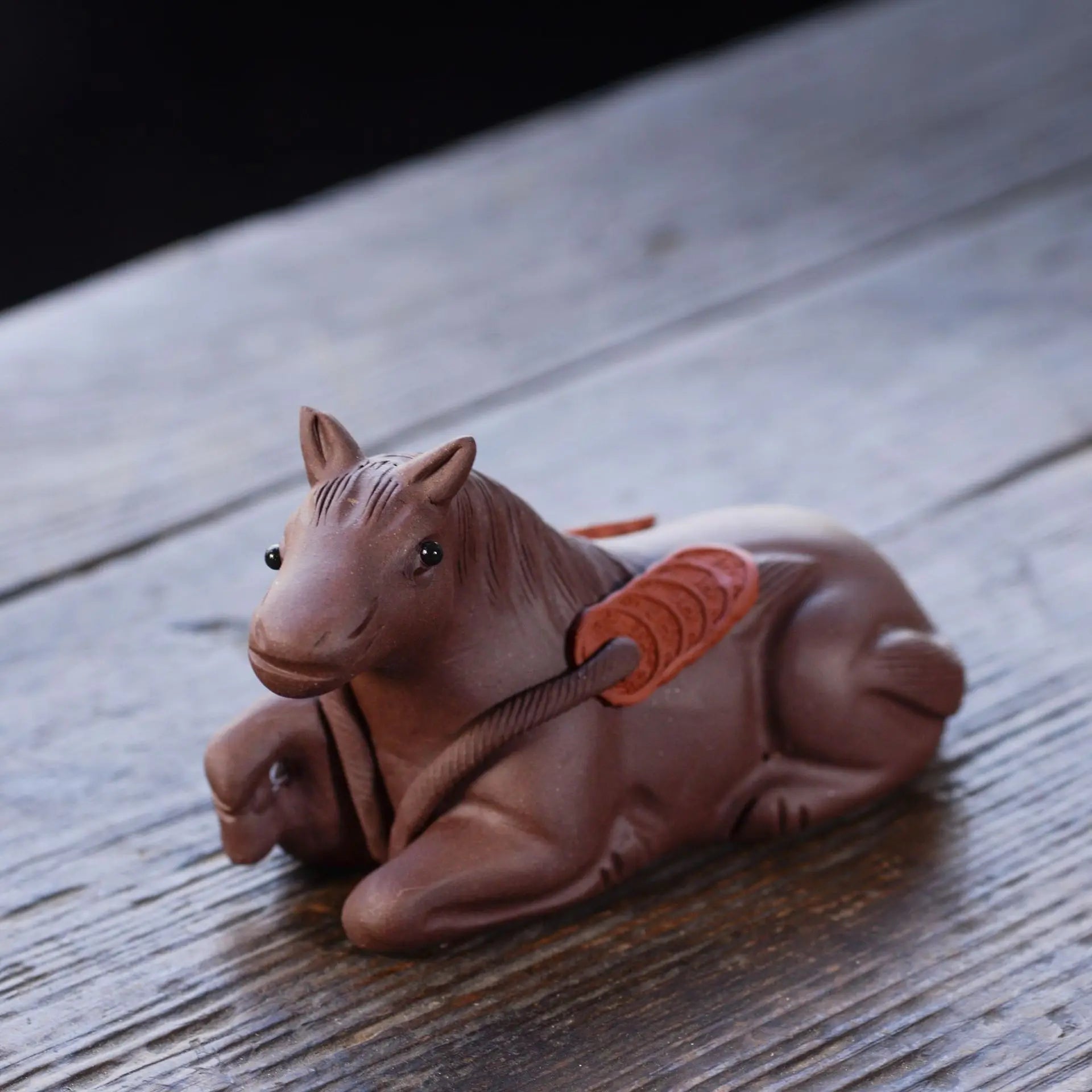 Tea Pet Get Rich Zodiac Small Figurine Handmade Sculpture Tea Set Table Decoration Craft Oasis Select Purple Clay