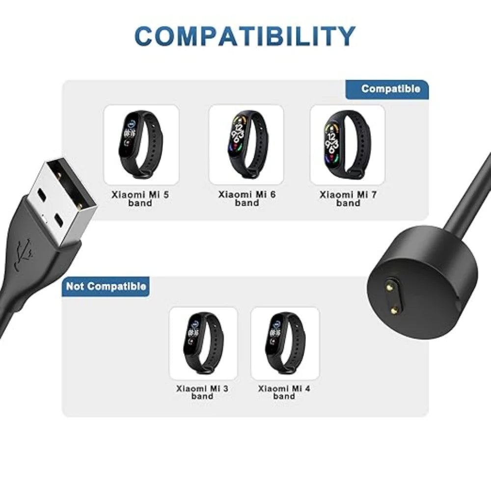 2-Pack USB Charger for Xiaomi Mi Band 5/6/7 & Amazfit Band 5 Smartwatch Charger Cable Oasis Select