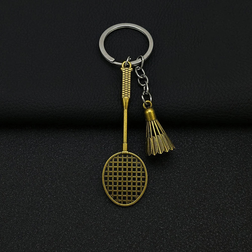1PC Alloy Badminton Racket Keychain Sports Souvenir Pendant Car Bag Decoration Key Chain Home Decoraction Sport Style Oasis Select 03