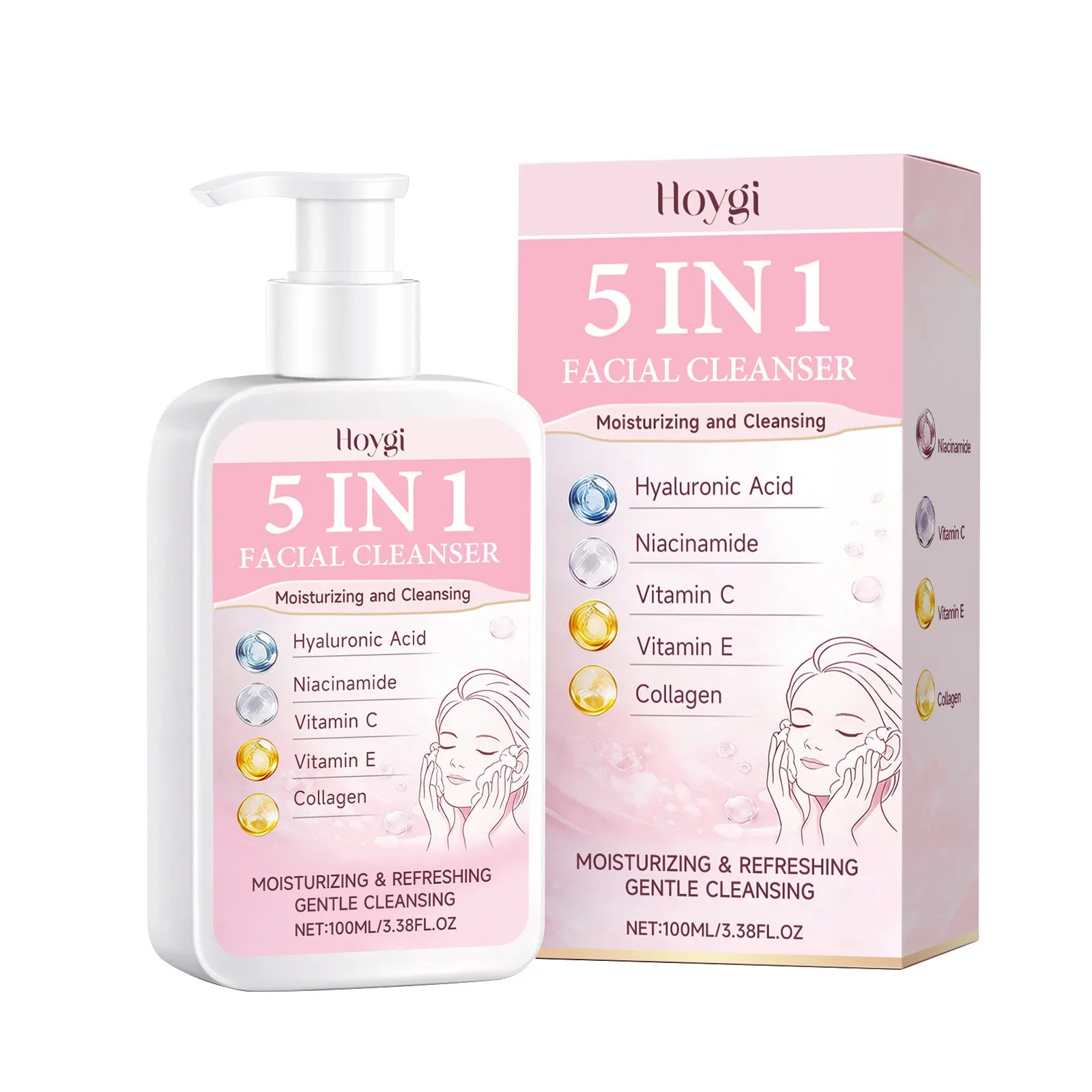 Hoygi 5-in-1 Facial Cleanser – Oil Control & Brightening Foam Facial Cleanser Oasis Select 100ml