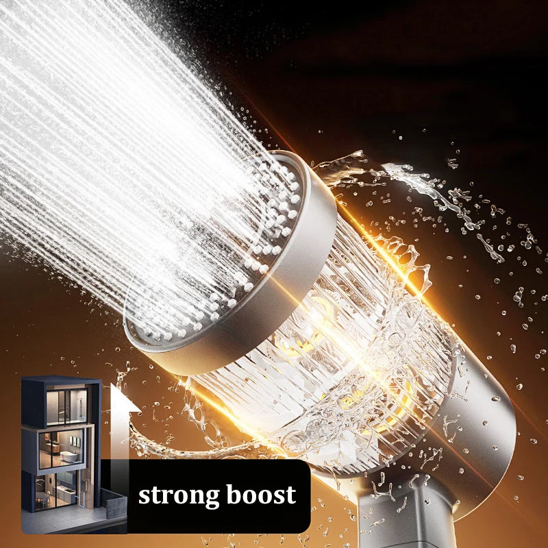 Filtered Super-pressurized Shower Head Five-speed Handheld Hollow Large Water Outlet Bathroom Shower Head Set Oasis Select