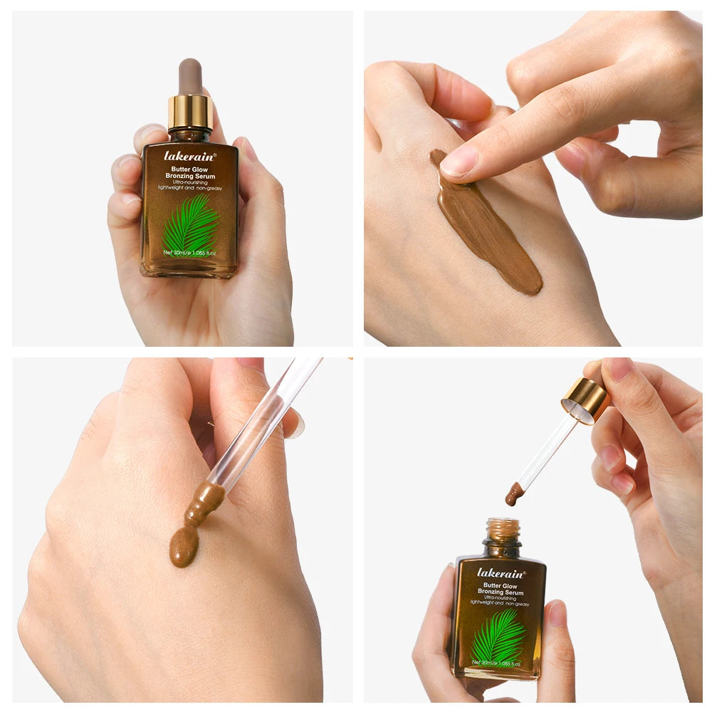 Butter Glow Bronzing Serum Lightweight Radiance Boosting Bronzer Essence Non-Greasy Sunkissed Natural Glow Flawless Bronze Finis Oasis Select