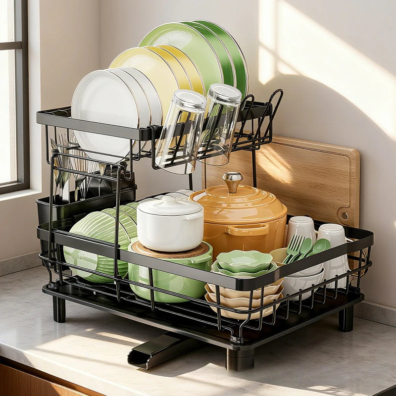 Kitchen Shelf Dishes and Dishes Storage Rack Drain Rack Household Multifunctional Dish Rack Dish and Chopsticks Storage Box Oasis Select
