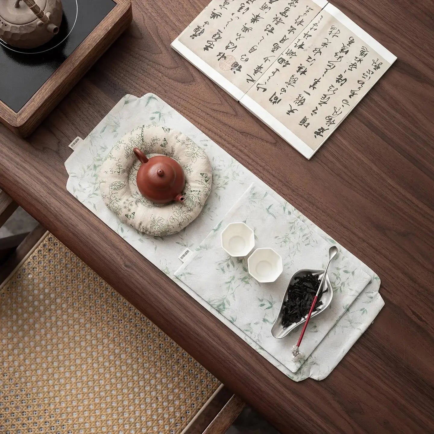 Embroidered Tea Mat Thickened Dry Bubble Table Runner Tea Ceremony Tea Table Draining Mat Heat Insulation Oasis Select