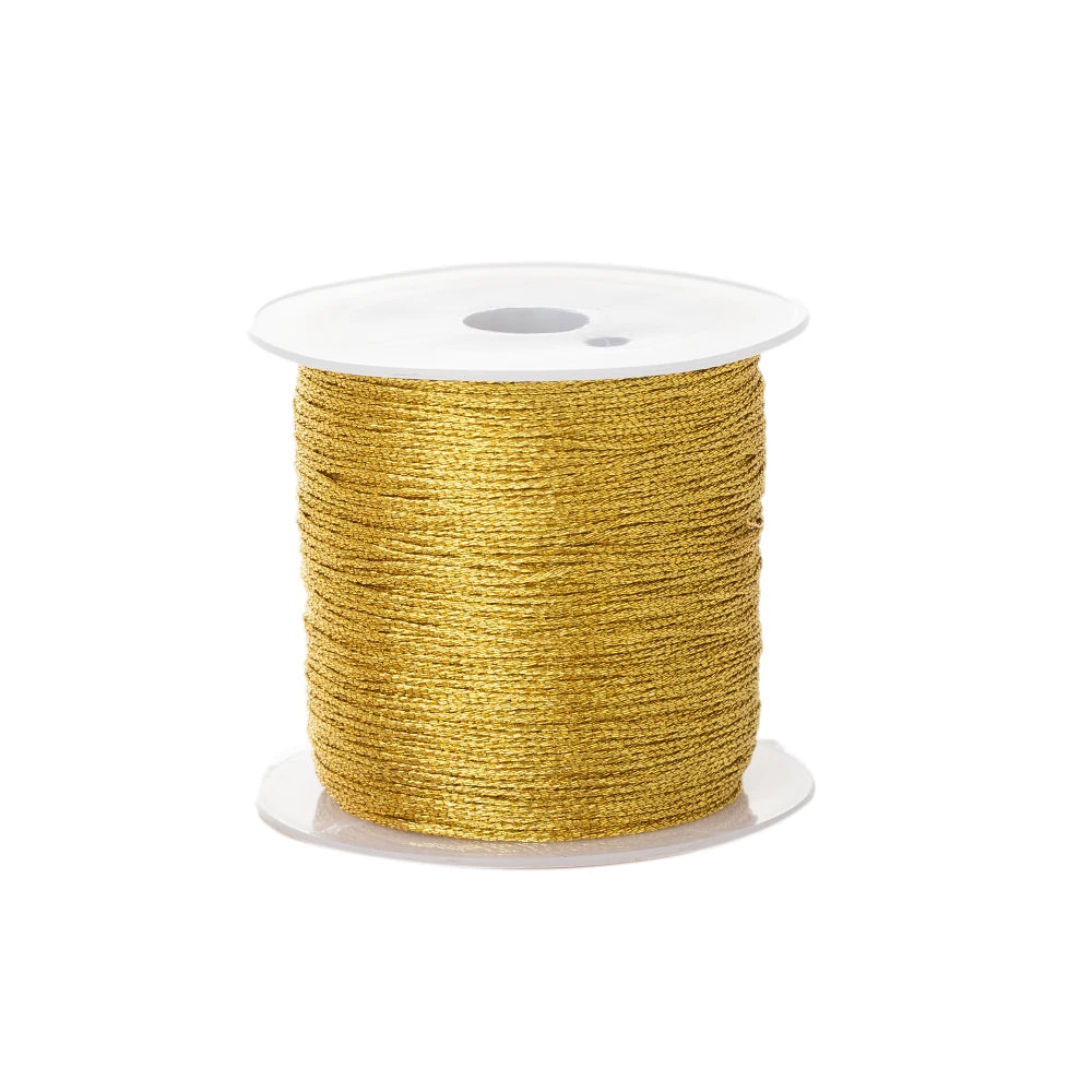 0.4mm 50m Crafts Nylon Cord For Jewelry Making Beading Braided Nylon Satin String for Bracelets Rattail Trim Chinese Knot Oasis Select Dark Gold 0.4mmX50m
