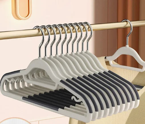 10-Pack Slim Clothes Hangers with Anti-Slip Pads | Space Saving