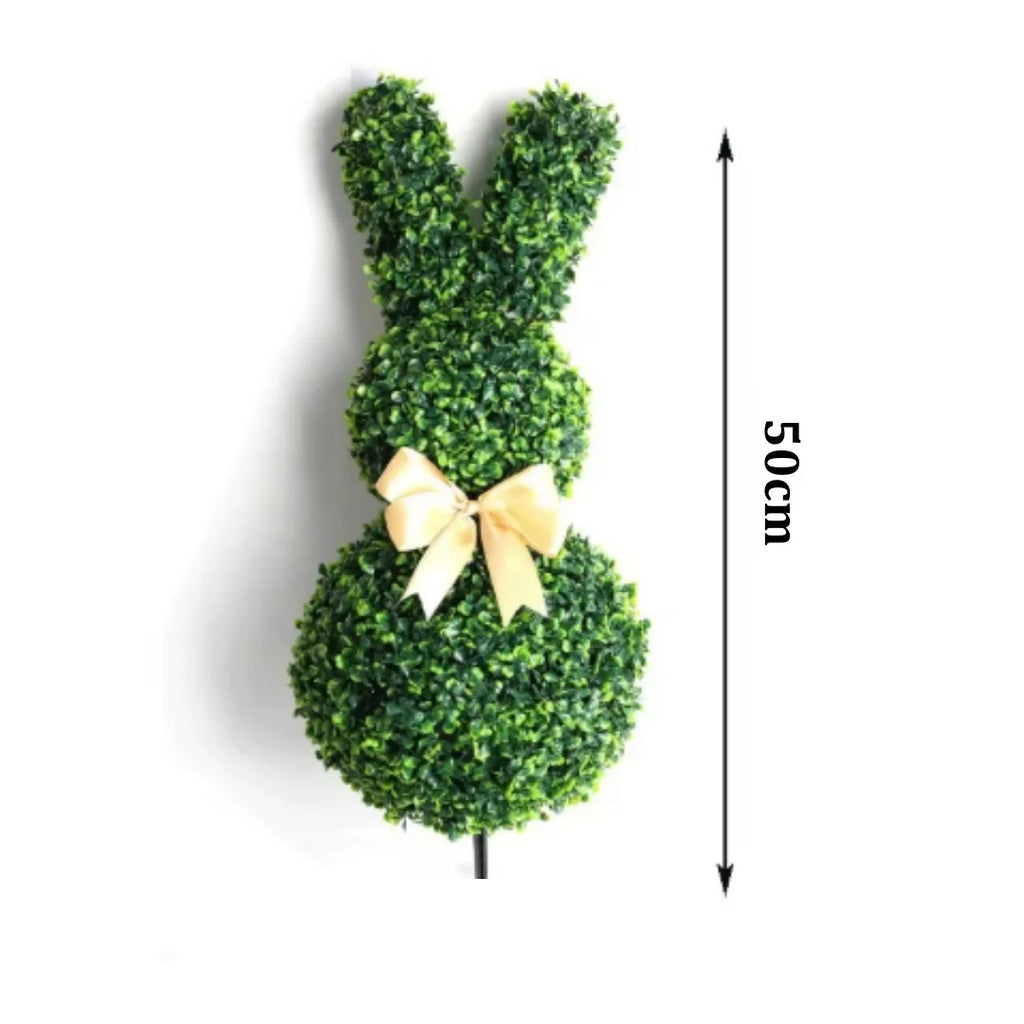 Easter Bunny Topiary Tree Artificial Green Rabbit Plant Garden Stake Outdoor Yard Patio Party Home Decoration Spring Festival Oasis Select B-50cm