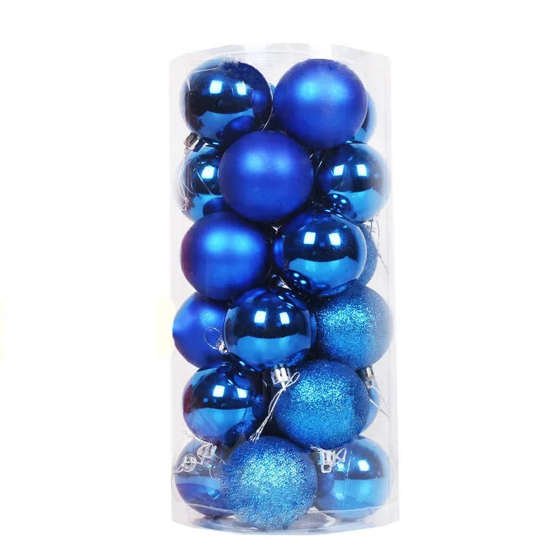 24pcs 3cm Christmas Balls Christmas Tree Ornaments Ball Xmas Hanging Tree Pendants Home Party Christmas Tree Decor New Year Gift Oasis Select Blue