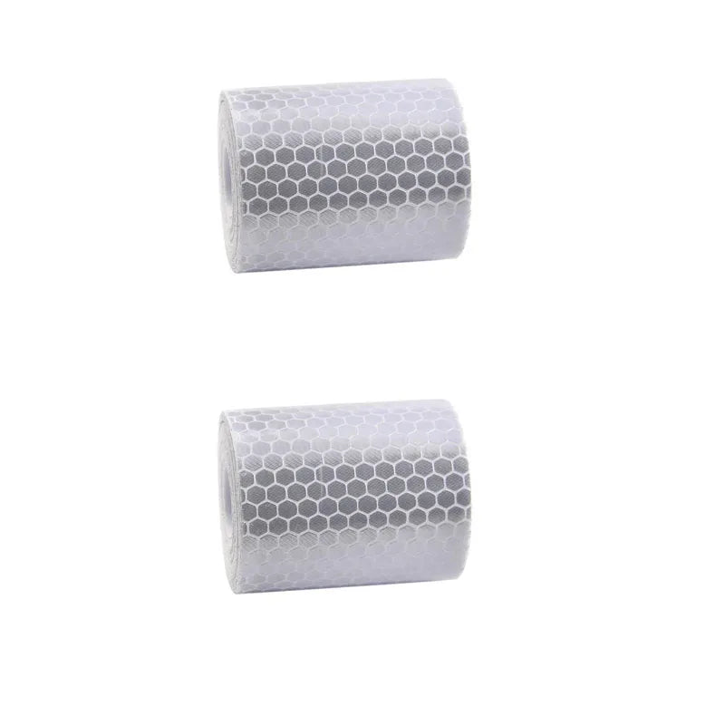 1/2/3pcs Car Reflective Tape Decor Decals Car Warning Safety Reflectante Tape Film Car Reflector Sticker Car Access Exterior 1M Oasis Select 2pcs-1M-white