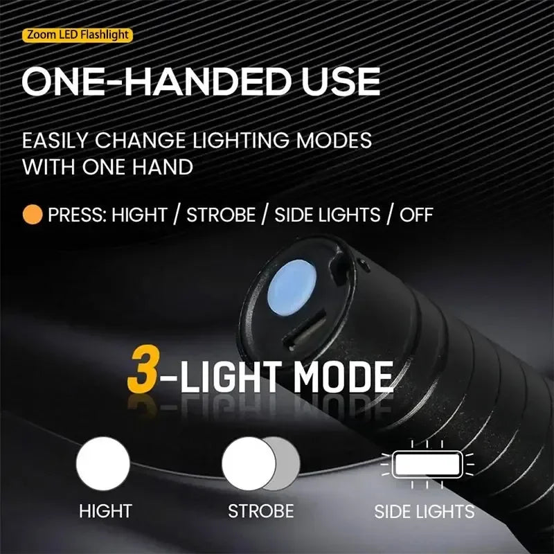 High Power Led Flashlight Portable Rechargeable Spotlights Camping Outdoor Light Lanterna Fishing Lamp Long Lasting Lamps Mini Oasis Select