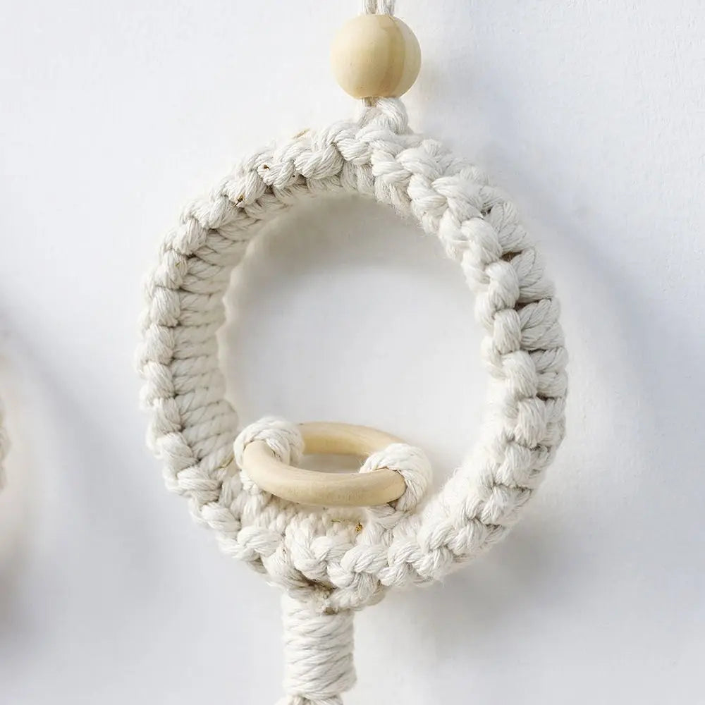 Boho Cotton Rope Plant Hanger | Wall Hanging Flower Basket