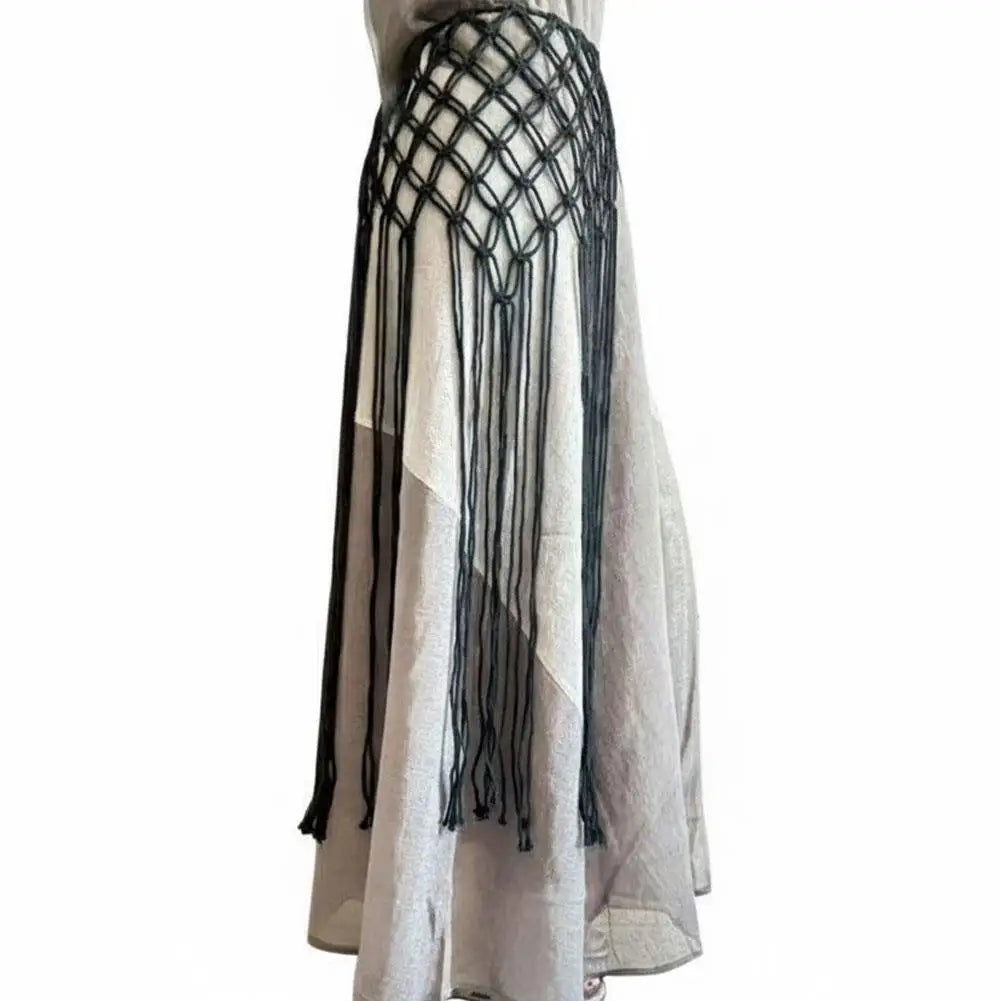Bohemian Tassel Waist Belt – Macrame Fringe Wrap & Bikini Cover Up