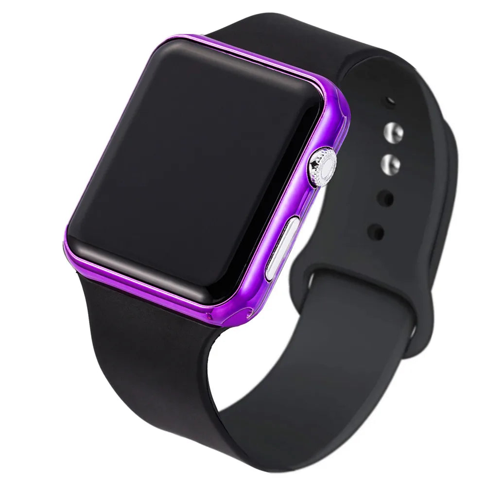 TINUORA Square LED Digital Watch – Unisex Casual Sports Wristwatch LED Digital Watch Oasis Select Black Purple