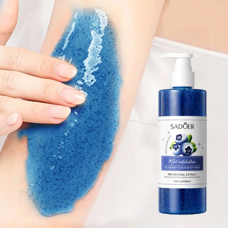 SADOER Blueberry Exfoliating Shower Gel 300ml | Brighten Skin Exfoliating Shower Gel Oasis Select