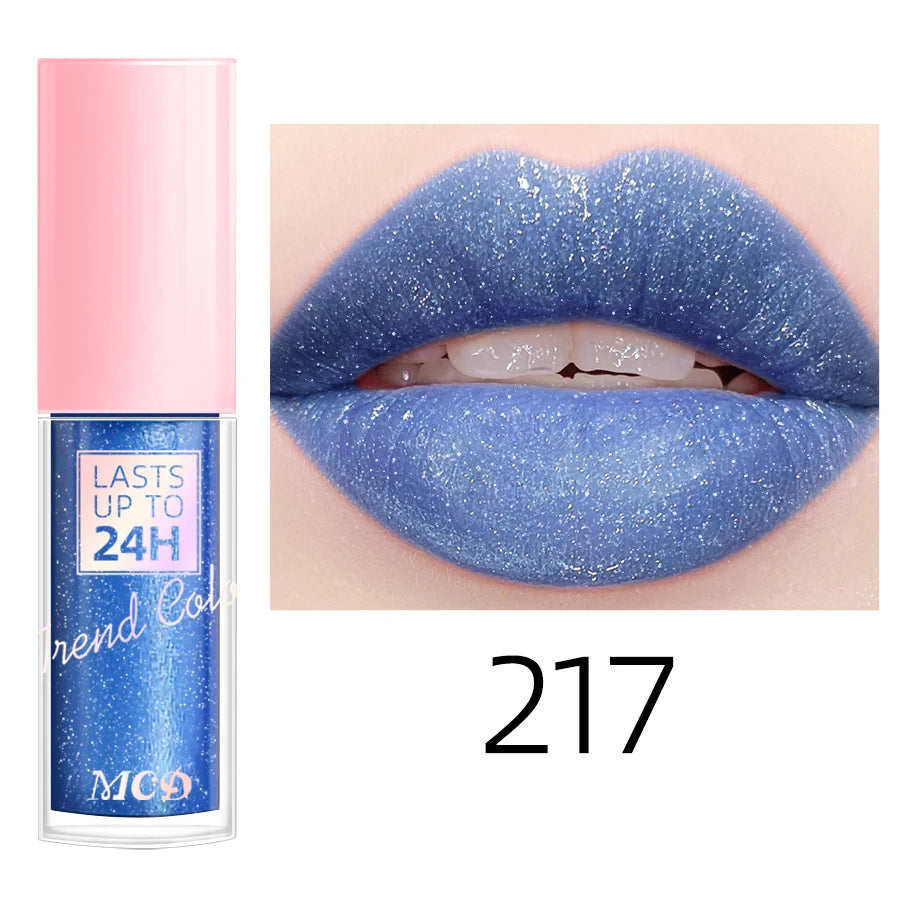 MCD Glitter Lip Gloss – 18 Shades, Waterproof & Long-Lasting