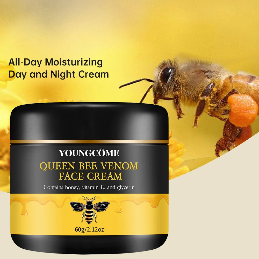 Queen Bee Venom Anti-Aging Face Cream - Collagen Boost & Deep Hydration, Wrinkle Reduction, Day/Night Moisturizer for All Skin Oasis Select