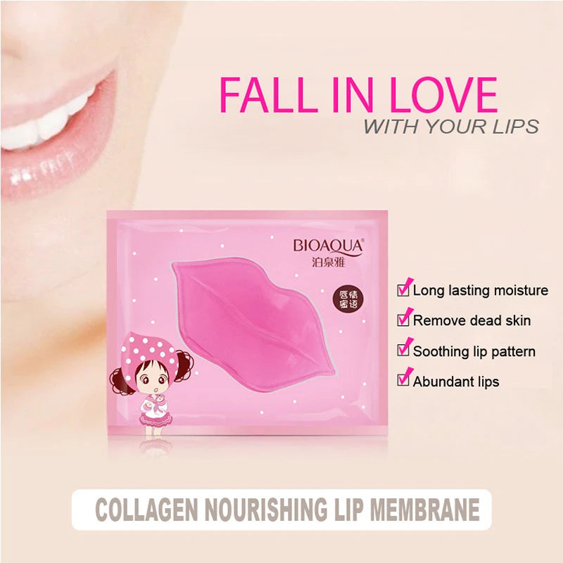 BIOAQUA Crystal Collagen Lip Mask 15pcs – Hydrating Lip Plumper Collagen Lip Mask Oasis Select
