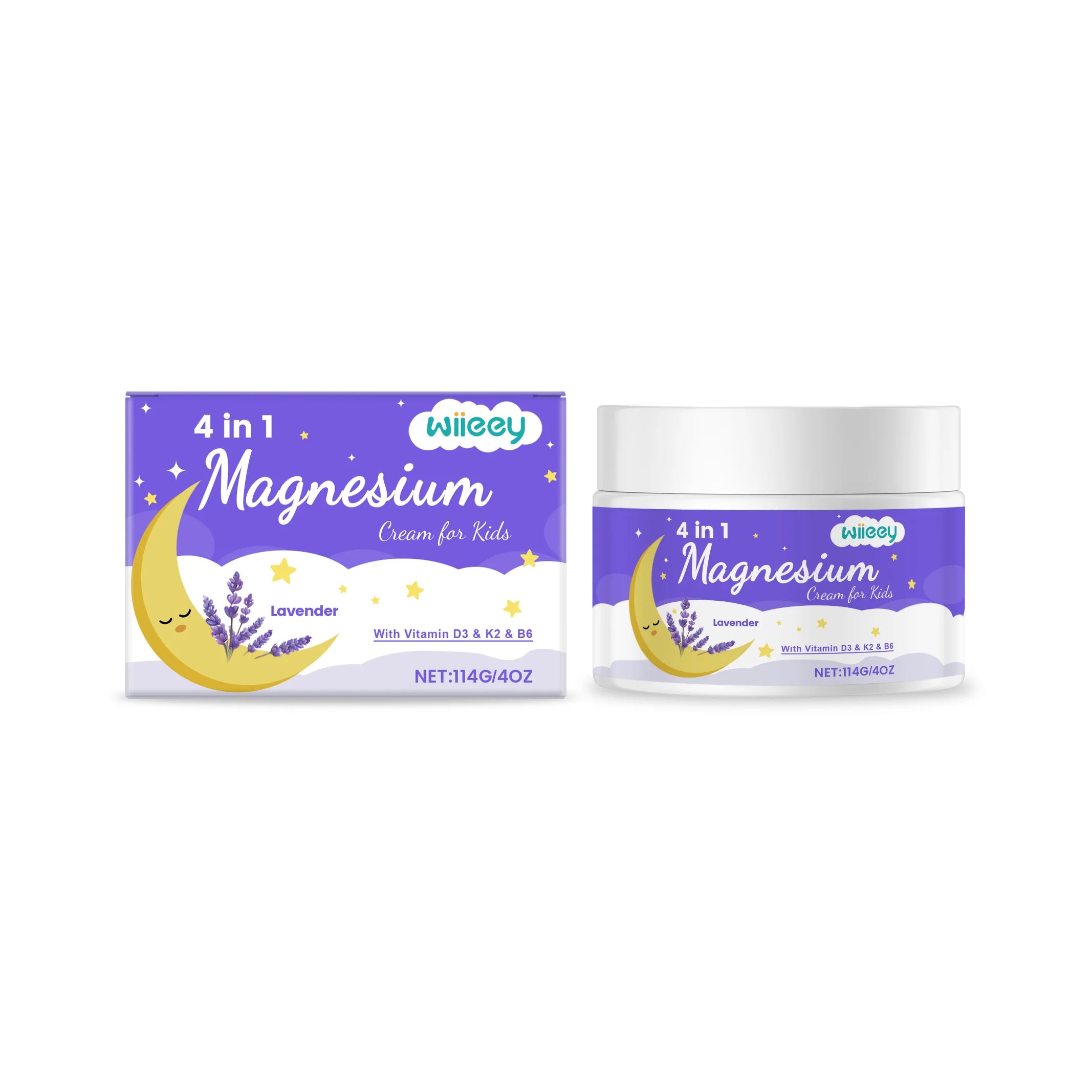 Kids Lavender Magnesium Body Cream – Soothing & Moisturizing Kids Body Cream Oasis Select 114g boxed