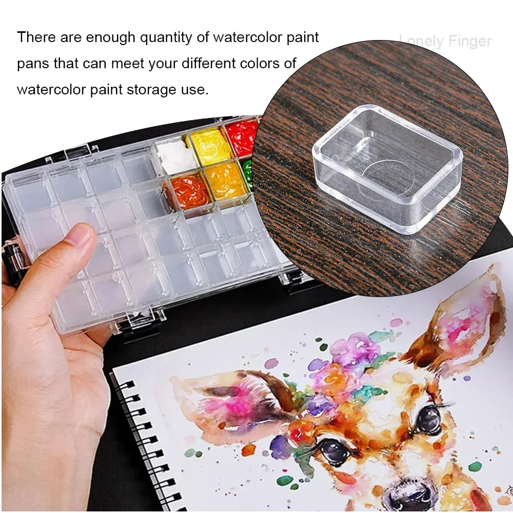 50/100Pcs 0.5ml Empty Plastic Watercolor Paint Pans for Watercolor Oils or Acrylics Travel Art Drawing Oasis Select