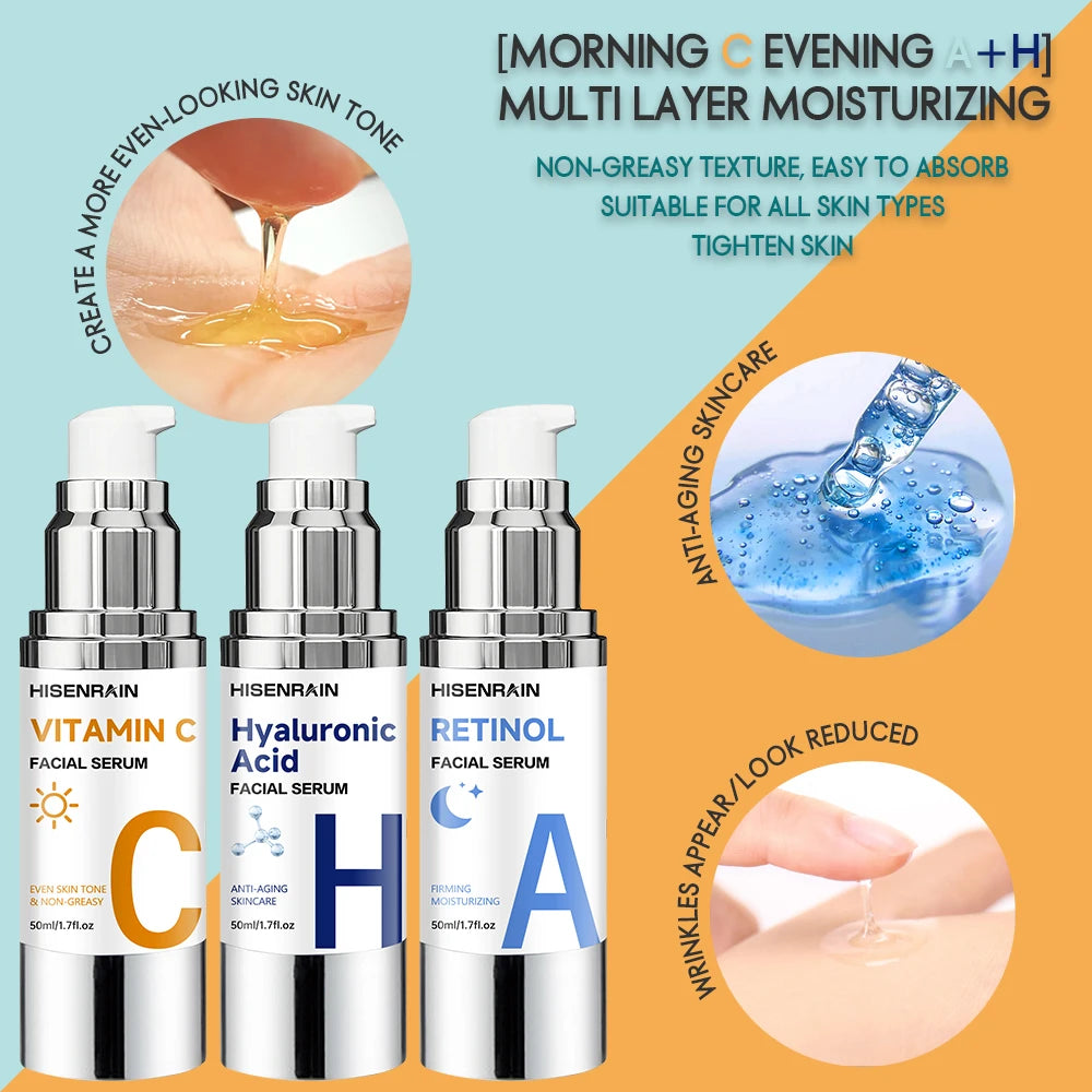 HISENRAIN 3-in-1 Face Serum | Hyaluronic Acid, Retinol & Vit C Face Serum Oasis Select