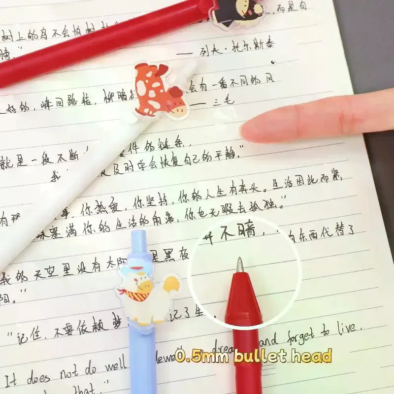 5/6Pcs Cute Pony Neutral Pen Acrylic Decorative Gel Pen Quick Drying Neutral Pen Student Stationery Office Stationery Supplies Oasis Select