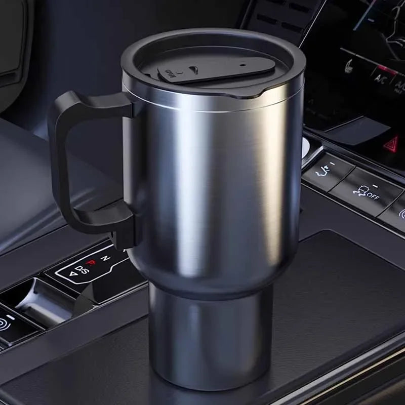 12V 500ML Car Electric Kettle Car Heating Cup Stainless Steel Thermos Heating Water Bottle Car Kettle Thermos for Water Tea Milk Oasis Select