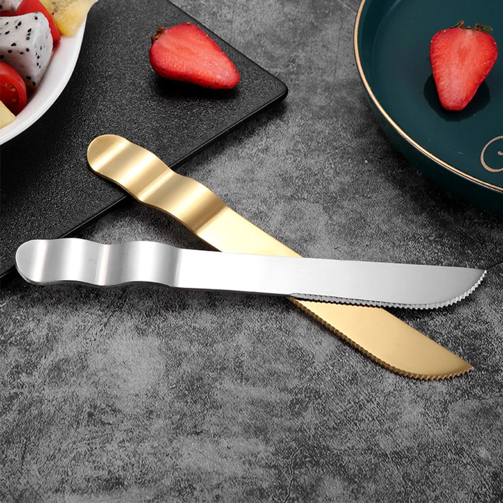 8-Piece Rose Gold Stainless Steel Wedding Cake Knife Set Cake Knife Set Oasis Select
