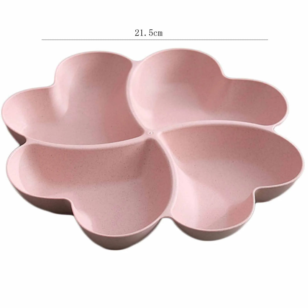 Four-Leaf Clover Snack Plate – Heart Compartment Fruit Tray Serving Snack Tray Oasis Select