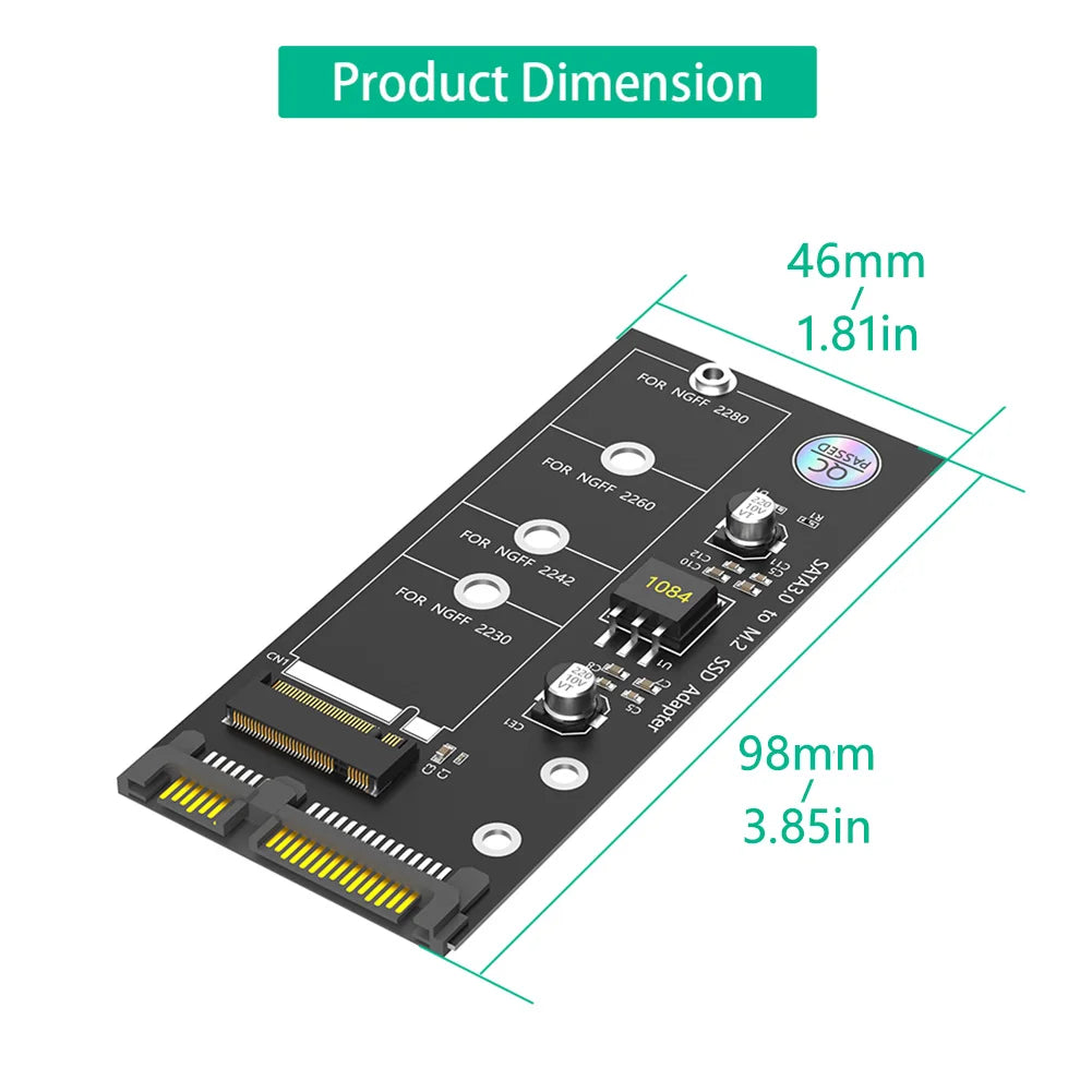 M.2 NGFF to SATA Adapter – B Key & B+M Key SSD Converter
